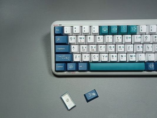 Azure Ocean Theme – PBT Sublimation Keycaps (133 toetsen)