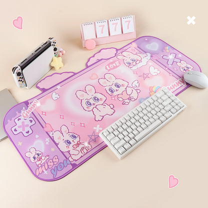 Original Fluffy Rabbit Oversized Muismat – Speciale Vorm | Japans Minimalistisch