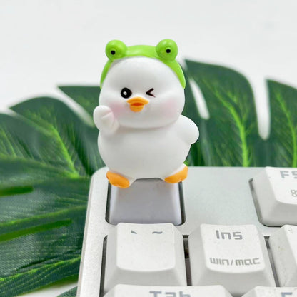 Small Yellow Duck – Handgemaakte Cross-axle Keycap voor Mechanische Toetsenborden | Powcaps