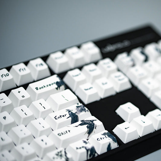 Knight Five-sided PBT Sublimation Ink Keycaps (108-toetsen, OEM-profiel, wit)