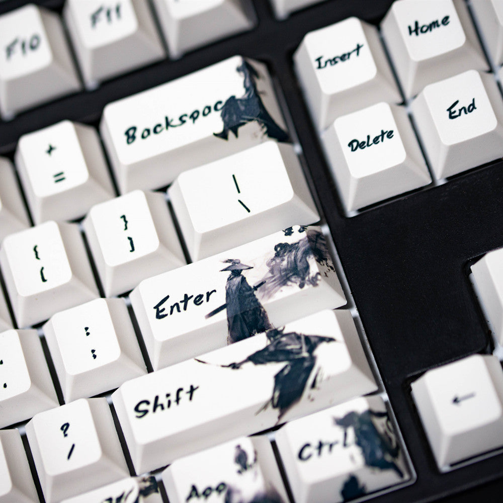 Knight Five-sided PBT Sublimation Ink Keycaps (108-toetsen, OEM-profiel, wit)