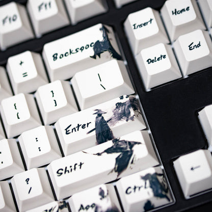 Knight Five-sided PBT Sublimation Ink Keycaps (108-toetsen, OEM-profiel, wit)