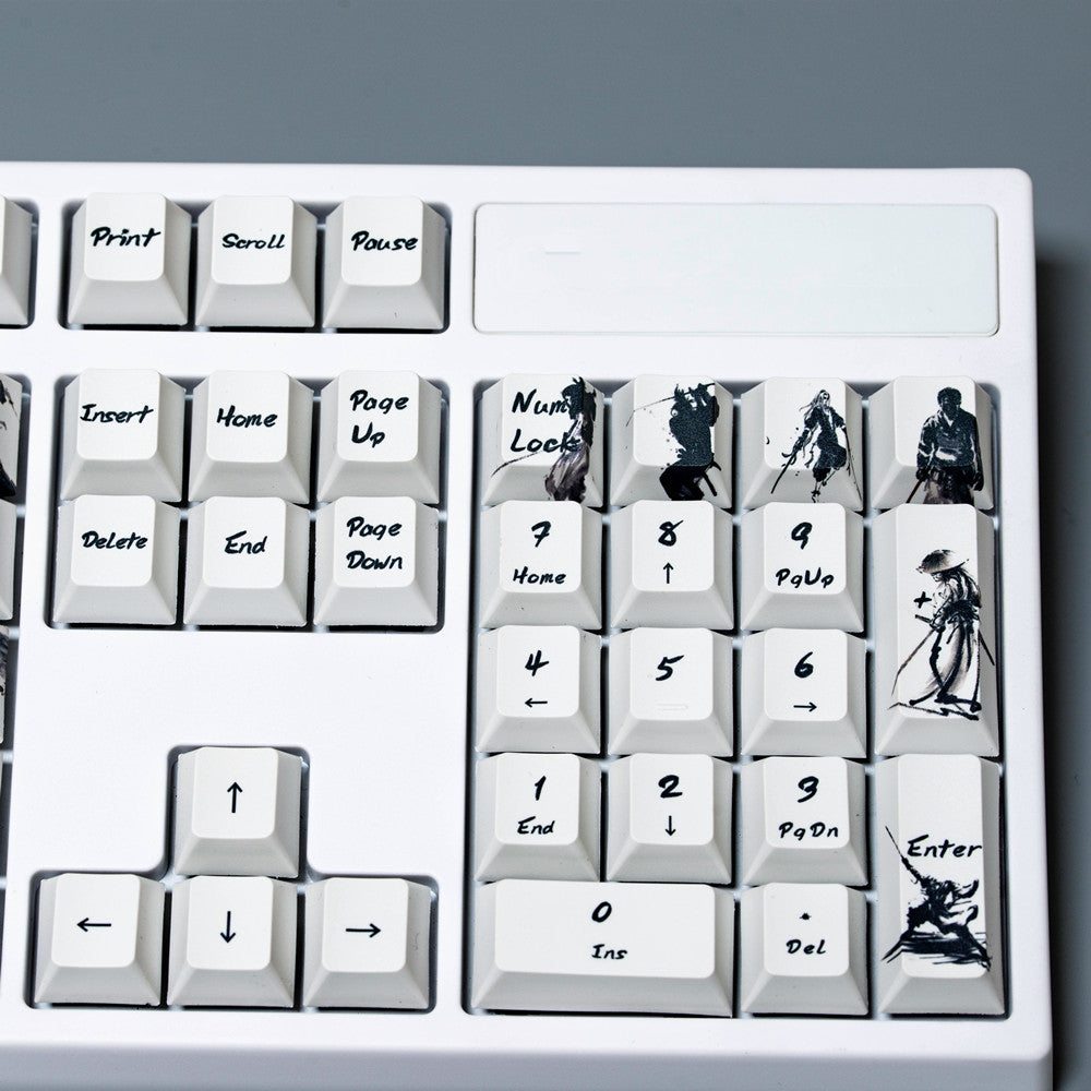 Knight Five-sided PBT Sublimation Ink Keycaps (108-toetsen, OEM-profiel, wit)