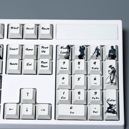 Knight Five-sided PBT Sublimation Ink Keycaps (108-toetsen, OEM-profiel, wit)