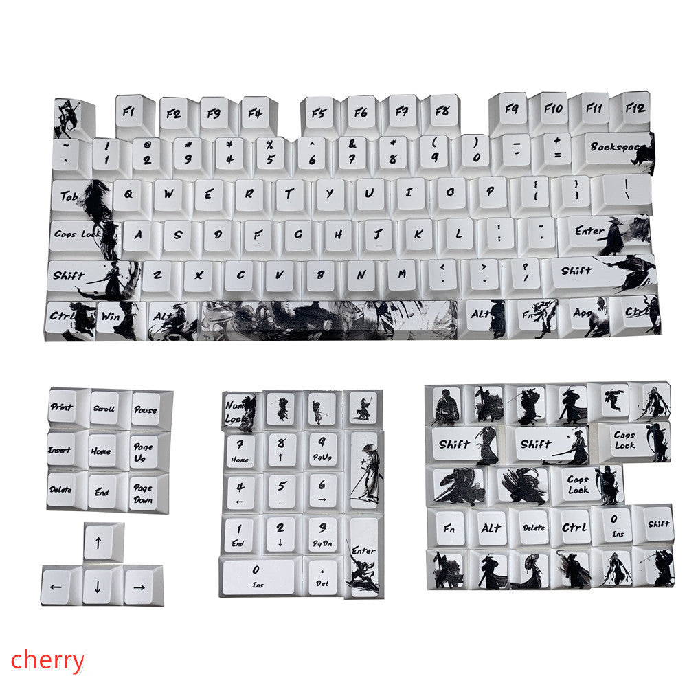 Knight Five-sided PBT Sublimation Ink Keycaps (108-toetsen, OEM-profiel, wit)