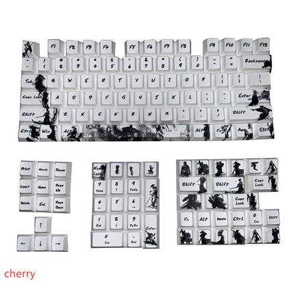 Knight Five-sided PBT Sublimation Ink Keycaps (108-toetsen, OEM-profiel, wit)