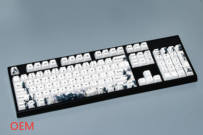 Knight Five-sided PBT Sublimation Ink Keycaps (108-toetsen, OEM-profiel, wit)