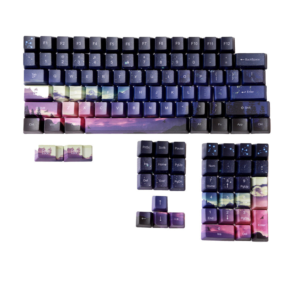 Sunset Starry Sky PBT Keycaps – OEM-profiel met five-sided sublimation