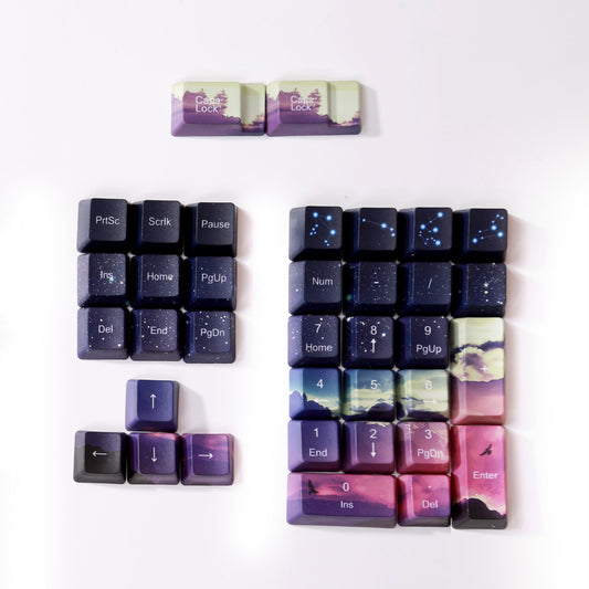 Sunset Starry Sky PBT Keycaps – OEM-profiel met five-sided sublimation