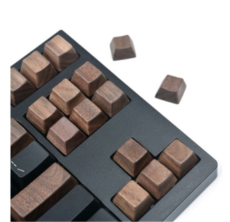 Black Walnut Houten Keycaps (OEM-profiel) – Massief Notenhout