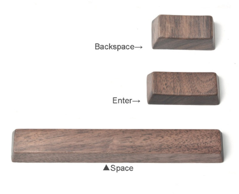 Black Walnut Houten Keycaps (OEM-profiel) – Massief Notenhout