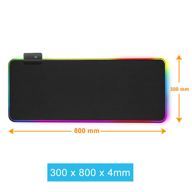 Luminous RGB Muismat – Luminous Symphony LED Gaming (25×35 / 80×30 / 90×40 cm)