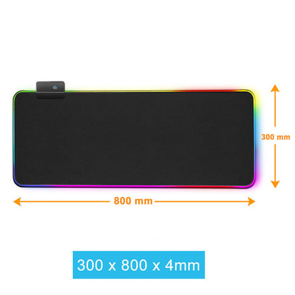 Luminous RGB Muismat – Luminous Symphony LED Gaming (25×35 / 80×30 / 90×40 cm)