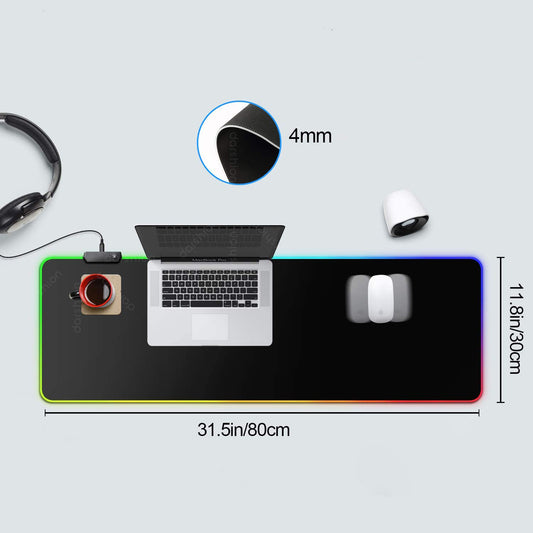 Luminous RGB Muismat – Luminous Symphony LED Gaming (25×35 / 80×30 / 90×40 cm)