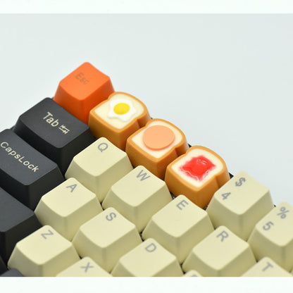 Breakfast Series Resin Keycap – Poached Egg, Ham of Jam
