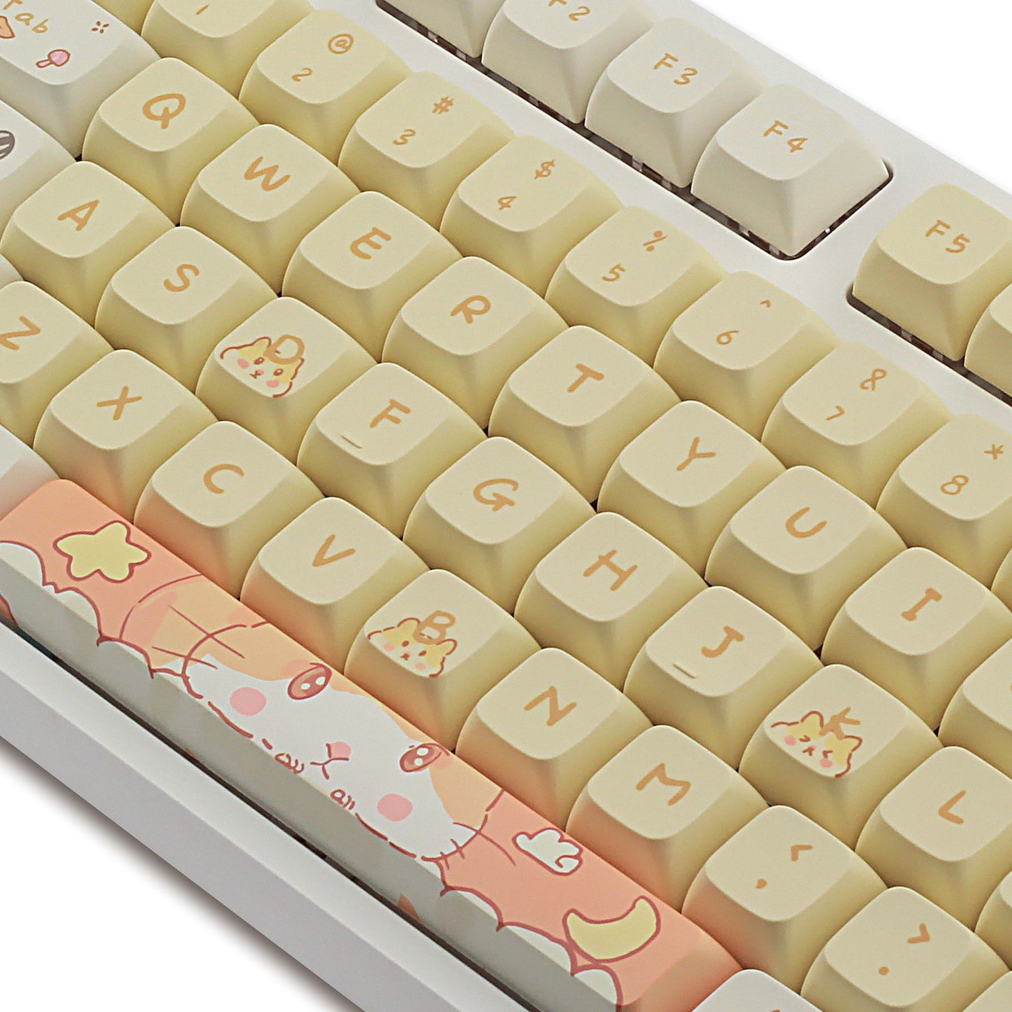 Custard Cute Keycaps – Schattige set voor 68/75/98/100 lay-outs