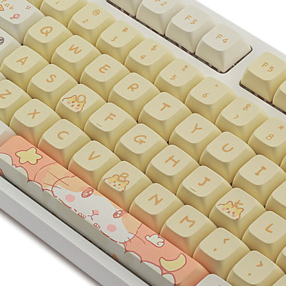 Custard Cute Keycaps – Schattige set voor 68/75/98/100 lay-outs
