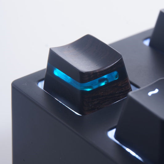 Resin Ebbenhout Keycap – Massief Hout (R1–R4)