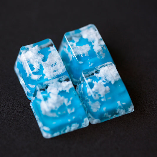 Blue Sky White Cloud Resin Keycap (Translucent) – Powcaps