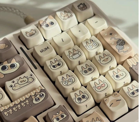 Kattenoortjes Keycaps met vijfzijdige dye-sublimation – Siamese Cat Small Bean Sand