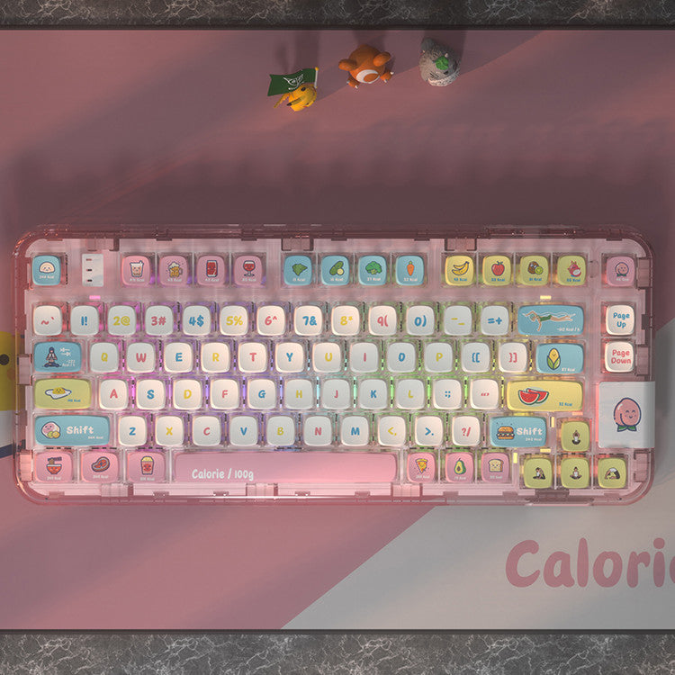 PIIFOX PF-06 Transparante Keycap Set – 117 Toetsen (Calories) met Thermische Sublimatie