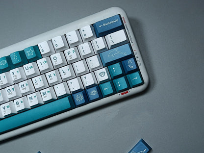 Azure Ocean Theme – PBT Sublimation Keycaps (133 toetsen)