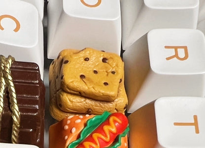 Onbeschilderde Food Keycap (Resin) – Burger, Cheese & meer