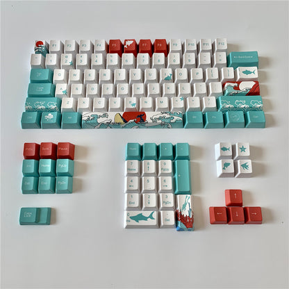 Coral Sea Keycaps – PBT five‑sided dye‑sub keycap set voor je mechanische toetsenbord | Powcaps
