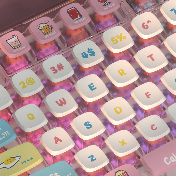 PIIFOX PF-06 Transparante Keycap Set – 117 Toetsen (Calories) met Thermische Sublimatie