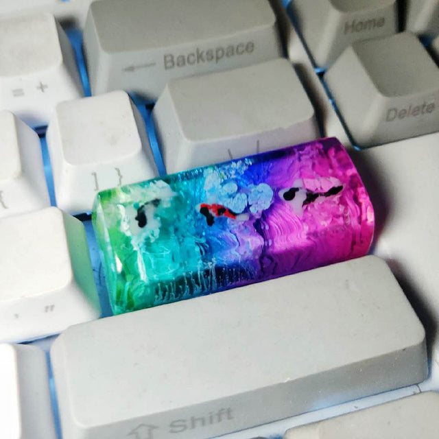 Scenery Koi Resin Keycap – Backspace/Spacebar – Cherry MX