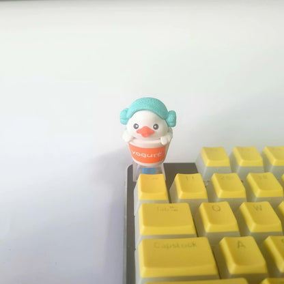 Small Yellow Duck – Handgemaakte Cross-axle Keycap voor Mechanische Toetsenborden | Powcaps