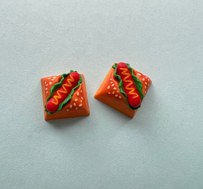 Onbeschilderde Food Keycap (Resin) – Burger, Cheese & meer