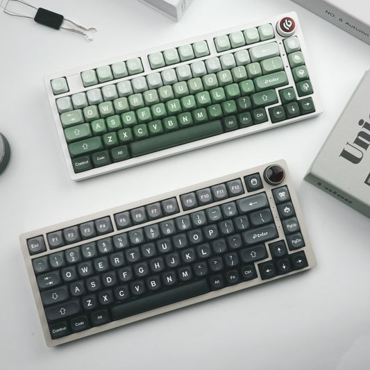 Groen Gradiënt Gesublimeerde Ronde Keycaps (BPT) – Universeel voor Mechanische Toetsenborden