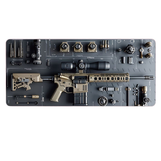 Zwarte One‑Piece Anti‑Slip Desk Mat (Natural Rubber) – Powcaps