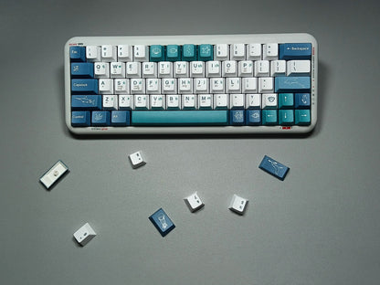 Azure Ocean Theme – PBT Sublimation Keycaps (133 toetsen)