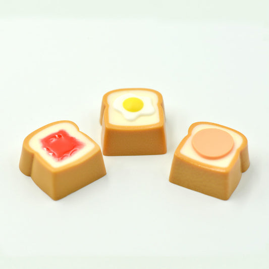 Breakfast Series Resin Keycap – Poached Egg, Ham of Jam