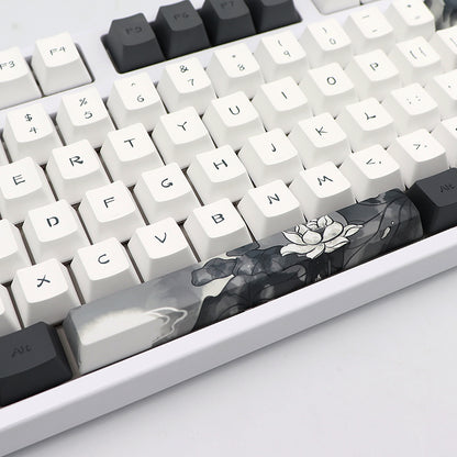 Ink & Lotus PBT Keycaps – Stijlvol en Minimalistisch (140 stuks)