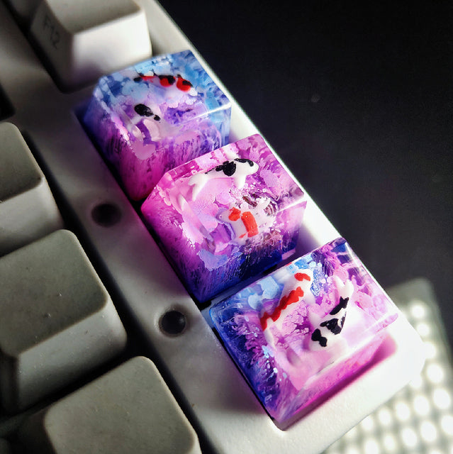 Scenery Koi Resin Keycap – Backspace/Spacebar – Cherry MX