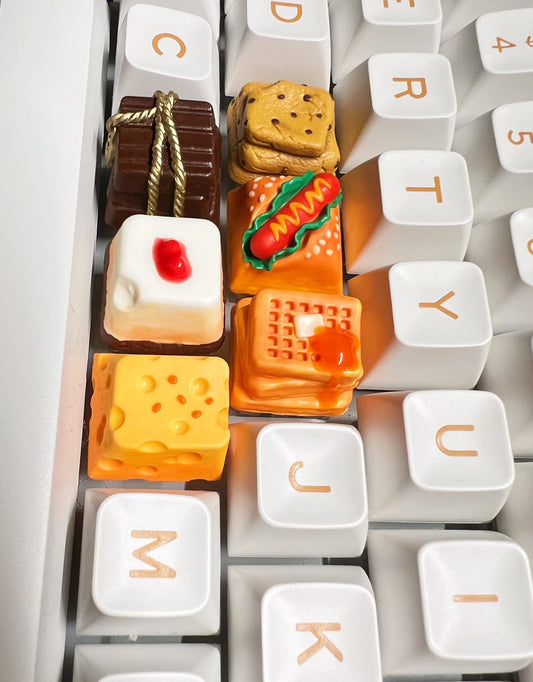 Onbeschilderde Food Keycap (Resin) – Burger, Cheese & meer