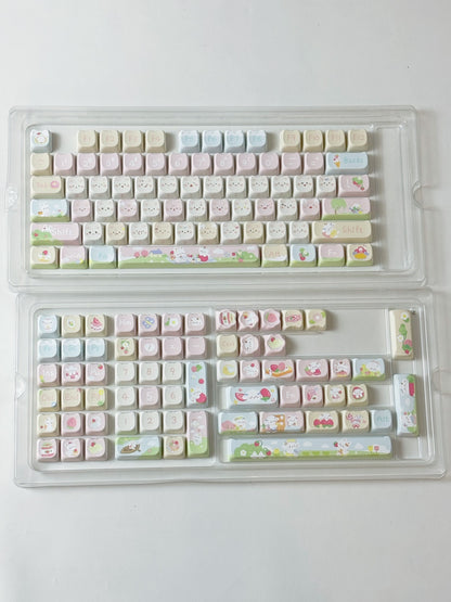 Cream Strawberry Keycaps – Highly Customized Set | Powcaps
