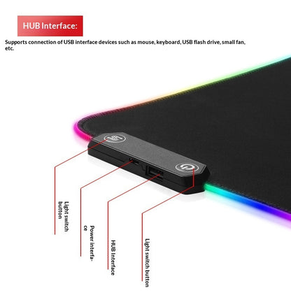Powcaps Luminous Gaming Pad – Zwarte RGB Muismat 800×300 (Antislip, Duurzaam & Stil)