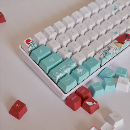 Coral Sea Keycaps – PBT five‑sided dye‑sub keycap set voor je mechanische toetsenbord | Powcaps