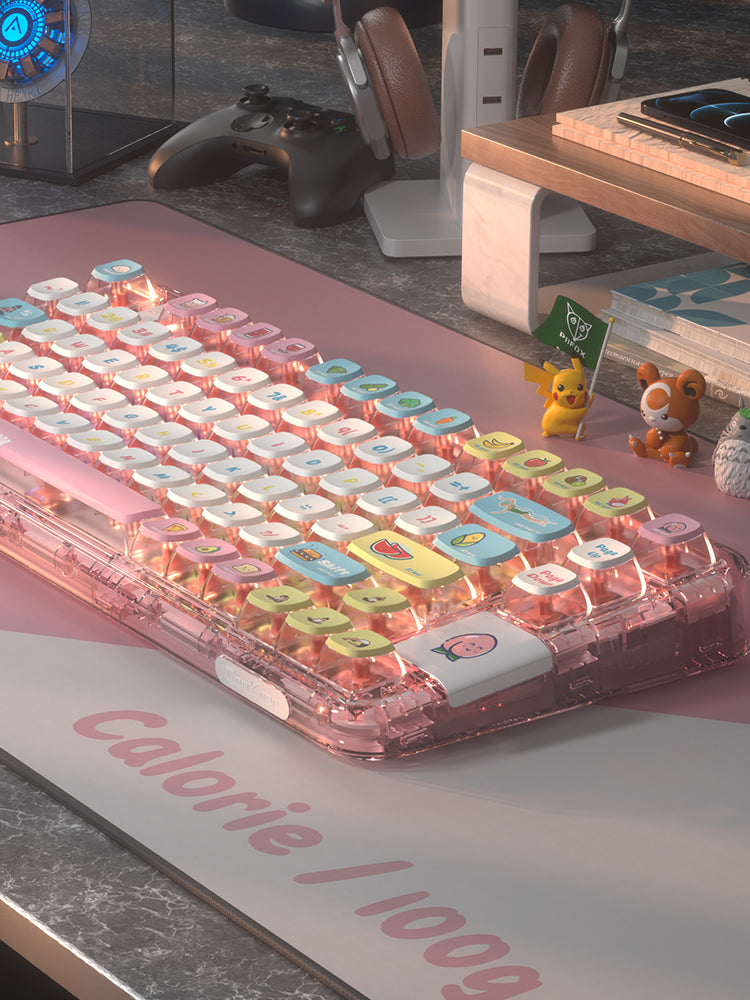 PIIFOX PF-06 Transparante Keycap Set – 117 Toetsen (Calories) met Thermische Sublimatie