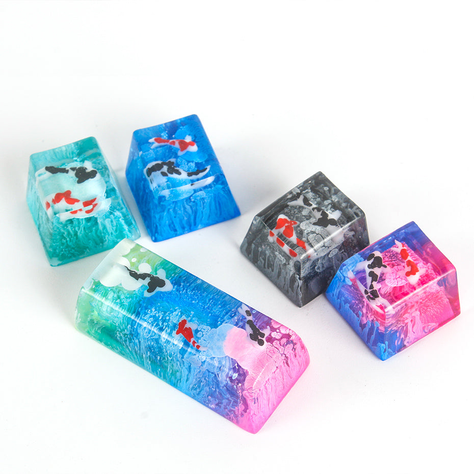 Scenery Koi Resin Keycap – Backspace/Spacebar – Cherry MX