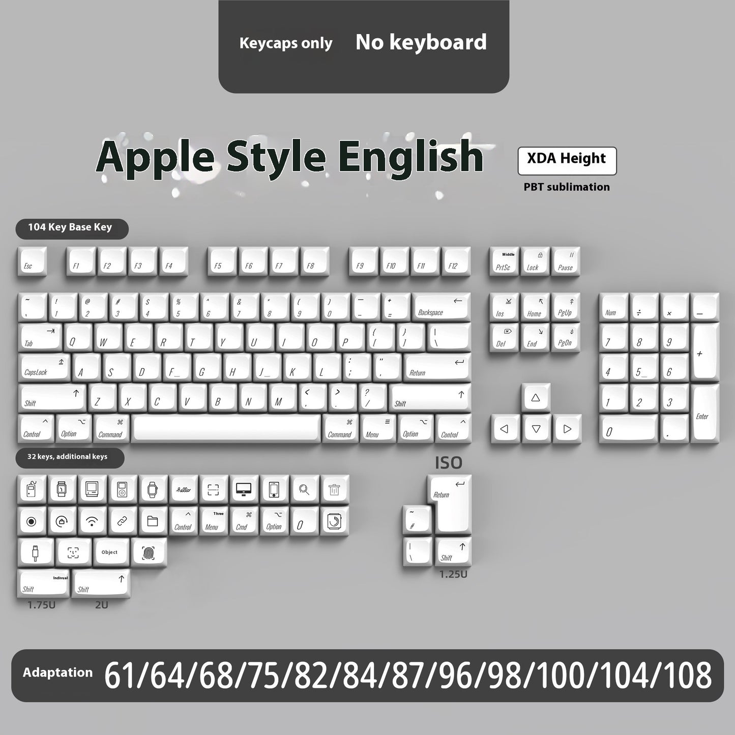 PBT Dye‑Sub Keycaps Set voor Mechanische Toetsenborden (136–139 toetsen)