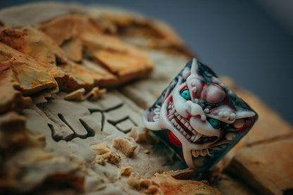 Gepersonaliseerde Resin Stone Shishi-Leeuw Keycap – White Wine Red