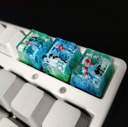 Scenery Koi Resin Keycap – Backspace/Spacebar – Cherry MX