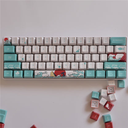 Coral Sea Keycaps – PBT five‑sided dye‑sub keycap set voor je mechanische toetsenbord | Powcaps