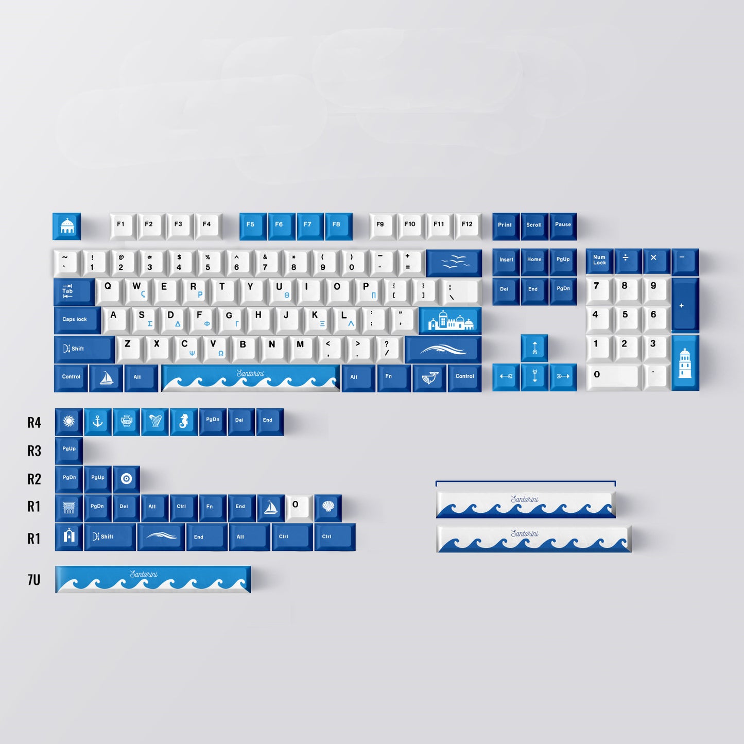 Powcaps Vijfzijdige Sublimatie PBT Keycaps – 134-delige set