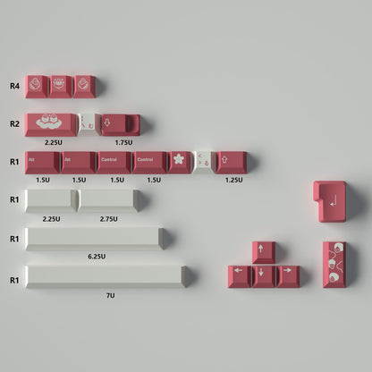 PBT Heat Sublimation Keycaps (Original Height) – Roze | Powcaps